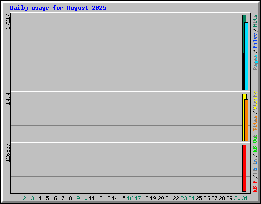 Daily usage for August 2025