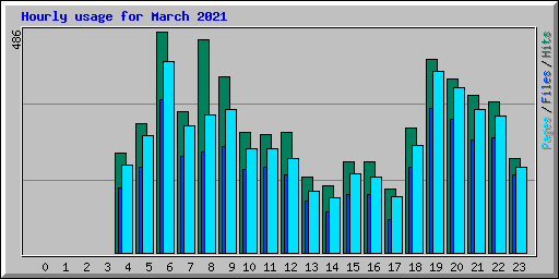 Hourly usage for March 2021